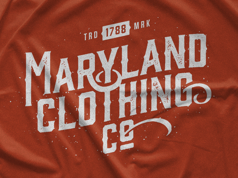 Maryland Clothing Co. Customized Lettering Tee 1788 trademark maryland apparel t-shirt tee vintage mark branding design lettering typography