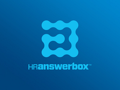 HR Answerbox Logo a blue brand dashes dots hr human resources identity leadership logo management