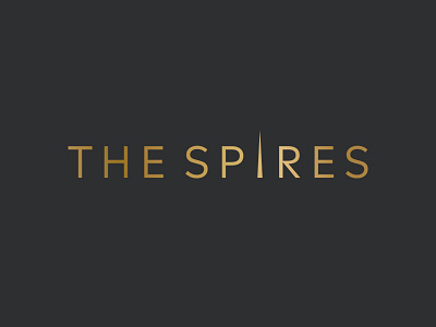 The Spires Logo downtown gold gray logo luxury modern real estate residence spire suites the spires townhouse