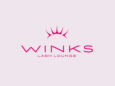 Winks Lash Lounge Primary Logo beauty bermuda brand branding cosmetics eye eyelashes l lash lashbar lashes lashlounge logo lounge pink w
