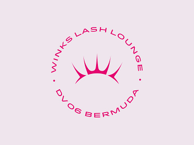 Winks Lash Lounge Secondary Seal beauty bermuda brand branding cosmetics crest identity lash lashbar lashes lashlounge logo lounge pink seal winks