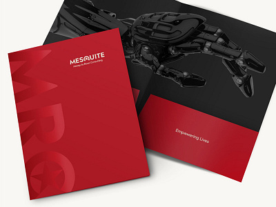 Mesquite Road Consulting Presentation Folder black brand branding collateral consulting consulting firm design folder identity logo maryland presentation folder print print design printing red typography