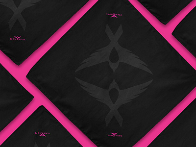 Team Hope Bandana Design apparel apparel design bandana bird illustration bird logo black brand branding breast cancer breast cancer awareness design identity logo pink pink ribbon ribbon swallow