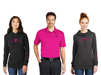 Team Hope Hoodies and Polos apparel apparel design bird bird logo brand branding breast cancer breast cancer awareness design hoodie hoodies pink pink ribbon polo polo shirt polos ribbon sweater