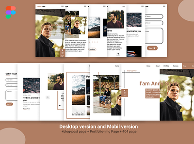 Creative, Modern and responsive Portfolio ui/ux design figma portfolio template ui ui design website page