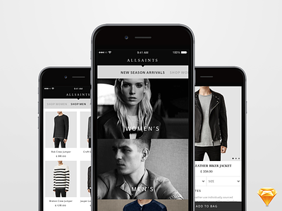 AllSaints Redesign allsaints app apple clothes fashion ios iphone redesign sketch