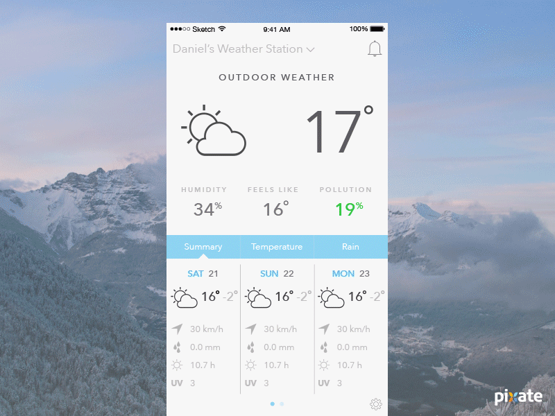 Netatmo Animated Redesign animation app interactive interface ios mockup netatmo pixate prototype redesign