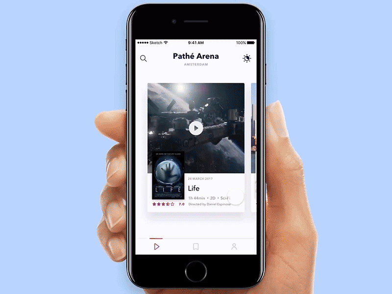 Your Next Movie animation dark day framer ios light mode movie night prototype sketch ui