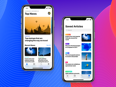 News App Concept app inspiration ios ios 11 iphone x looper mobile muzli news sketch ui ux