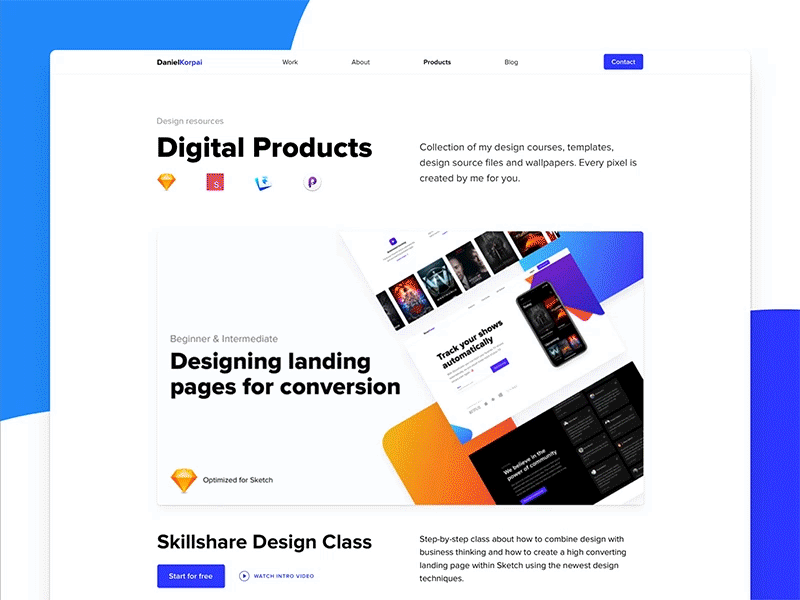 Digital Products Page