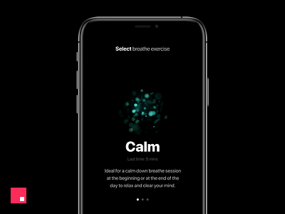 Breathe app for iOS Concept - Select Breathe Exercise animation app concept interaction interaction design invision invision studio invisionapp invisionstudio mobile prototype studio ui ux