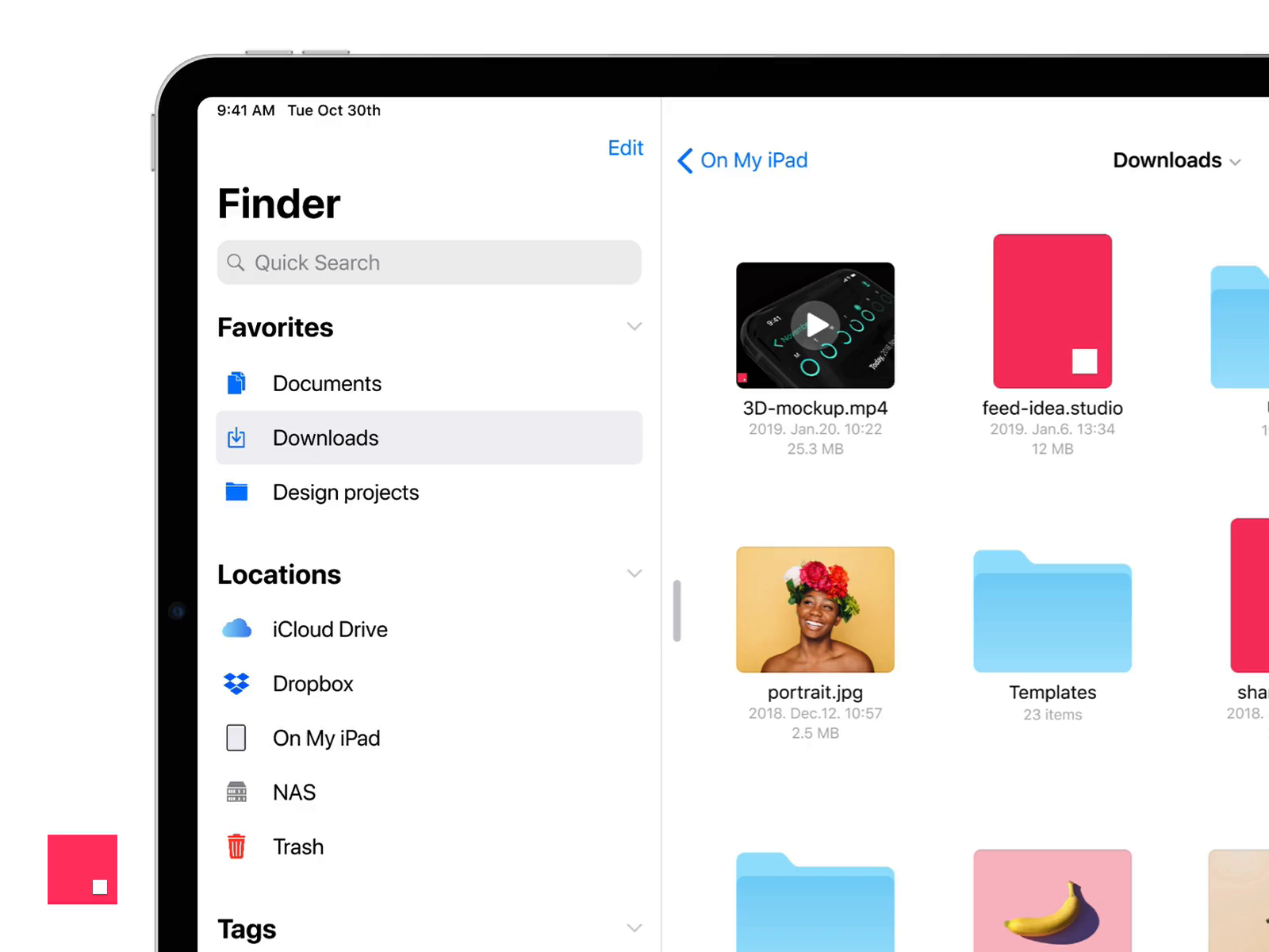 Finder for iPad Concept - InVision Studio by Daniel Korpai for InVision