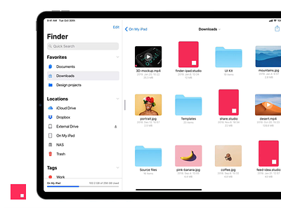 New Multitasking - Finder for iPad Concept animation app concept files finder interaction interaction design invision invision studio invisionapp invisionstudio ipad ipad pro mobile multitask multitasking prototype studio ui ux