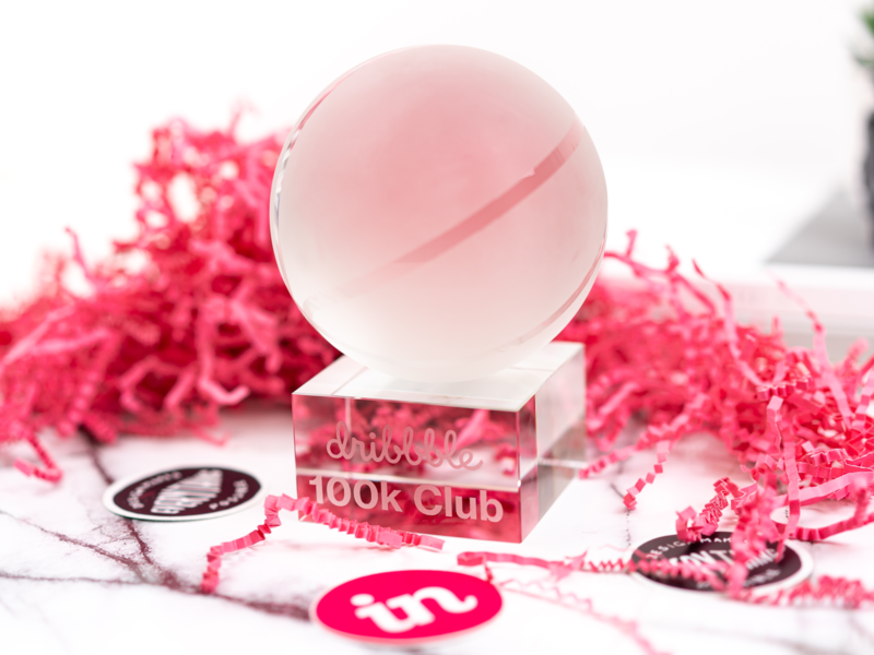 100k Club! thankyou trophy dribbble crystal basketball ball 100k