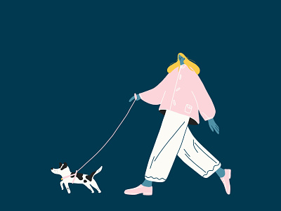 Magic nightly dog walks branding design flat graphic design illustration illustrator logo minimal ui vector