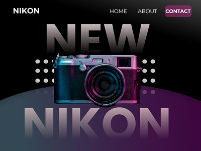 New nikon web design black branding design product product design purple ui ui design web design website