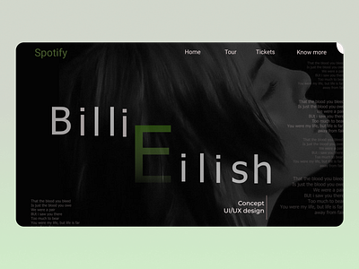 Billie Eilish website design concept