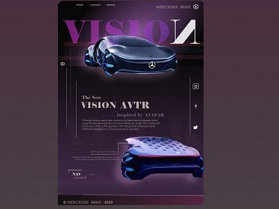 VISION AVTR - ui/ux concept benz black branding design product product design purple ui design ux web web design webdesign website website design wesite