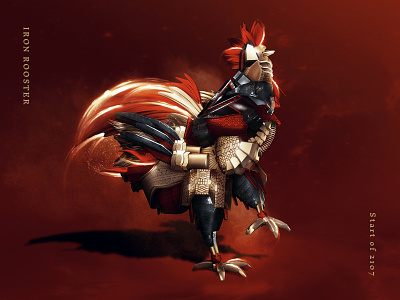 Iron Rooster 3d art artwork c4d digital rooster