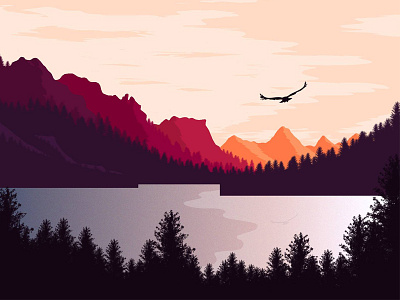 Glencoe Scotland Landscape forest illustrations lake landscape mountains photoshop