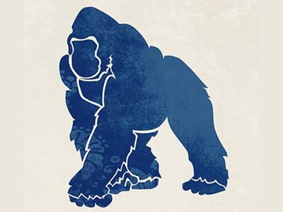 Blue Gorilla blue digital gorilla illustration photoshop texture