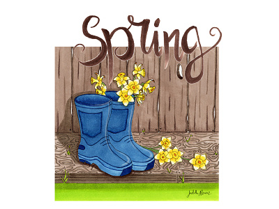 Saint David's Day cardiff copic daffodils flowers garden markers spring wales water boots