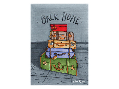 Back Home adventure challenge copic copic ciao marker perspective suitcases travel