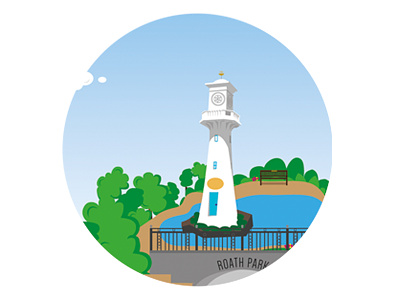 Roath Park, Cardiff illustration lighthouse park