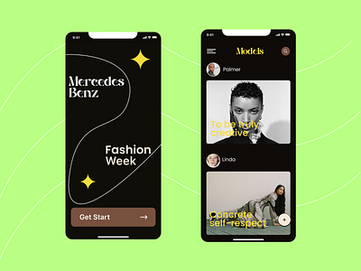 Fashion App app color design fashion figma models photo ui uiux ux visual