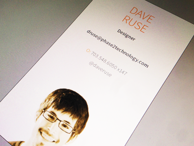 Business Card business card cutout headshot orange photo