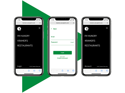 Kramer's (Mobile): Website Menu & User Access