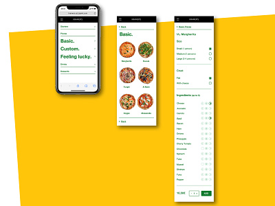 Kramer's (Mobile): Ordering a Pizza communication design copywriting digital product design e commerce graphic design interaction prototype user experience design user interface design web