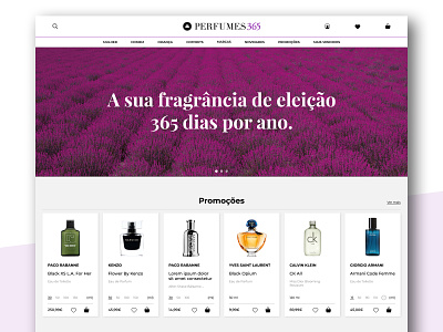 Perfumes 365 (Desktop): Homepage communication design copywriting digital product design e-commerce graphic design interaction style guide user experience design user interface design web