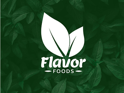 Food Logo branding design flat flavor foods food foood logo graphic design icon leaves leaves logo logo minimal organic food