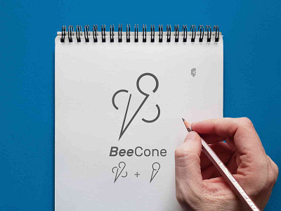 Bee Cone artwork awesome brand branding company creative design food design graphic graphicdesigndaily honeybee icecream icon illustration inspiration logo logoconcept mockup simple logo vector