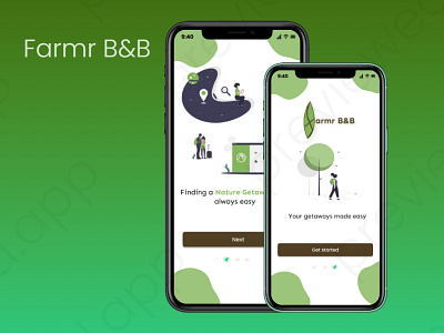 Farmr B&B onboarding screens figma tourism app trip planner