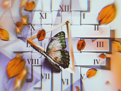 clocks butterfly clocks surreal surrealism time