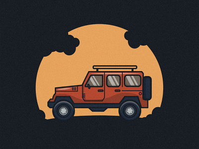 Jeep design flat illustration minimal vector