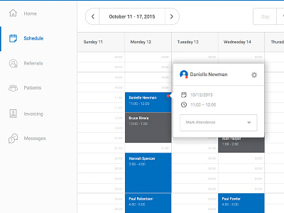 Appointment Screen appointment calendar schedule tool tip ui