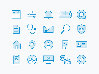 Quartet Icons app categories custom flat iconography icons line set ui ux