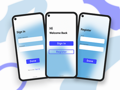 Generic Log in / Register page android android app app blue design figma figmadesign google iphone design pixel register sign in sign up signin signup ui ux