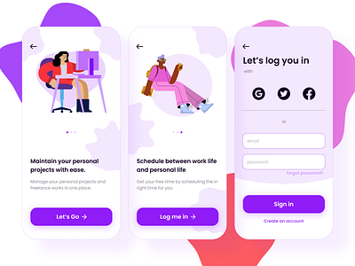On Boarding Screen - UI UX Design android android app app app design daily ui design figma figmadesign intro on boarding social ui user experience user experience design user interface user interface design userinterface ux