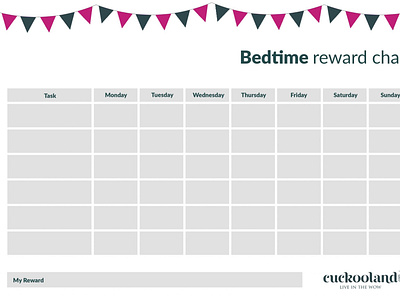 Kids Bedtime Reward Chart from Cuckooland