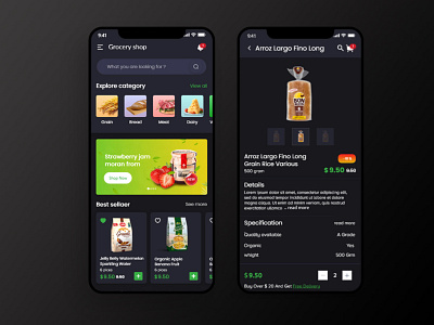 grocery app - ios app design everyday home essentials food app grocery shopping app ui uidesign uiux vegetables
