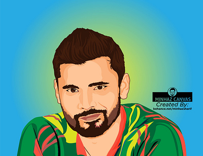 Happy Birthday Mashrafe art character design graphic design illustrat illustration portrait vector