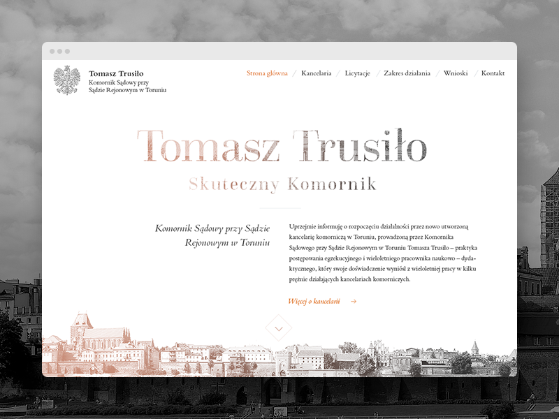 Tomasz Trusiło minimalist toruń web development web design bailiff minimalistic minimal clean simple