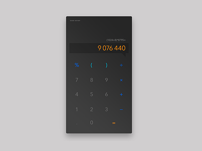 Daily UI #004, Calculator (with syntax highlighting!) 004 app calc calculator daily ui ui dailyui
