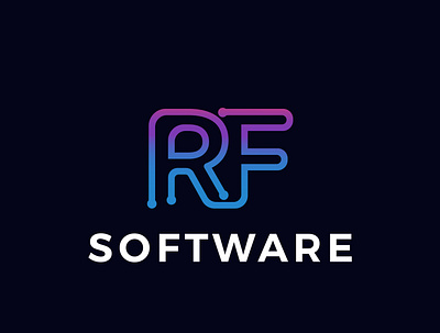 RF Software logo minimalist logo modern logo tech technology