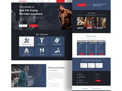 Gym-Fitness Landing page or website design. agency android app app design body building digital fitness fitness landing page gym gym landing page home page ios app landing page marketing ui ux website website design for fitness workout yoga