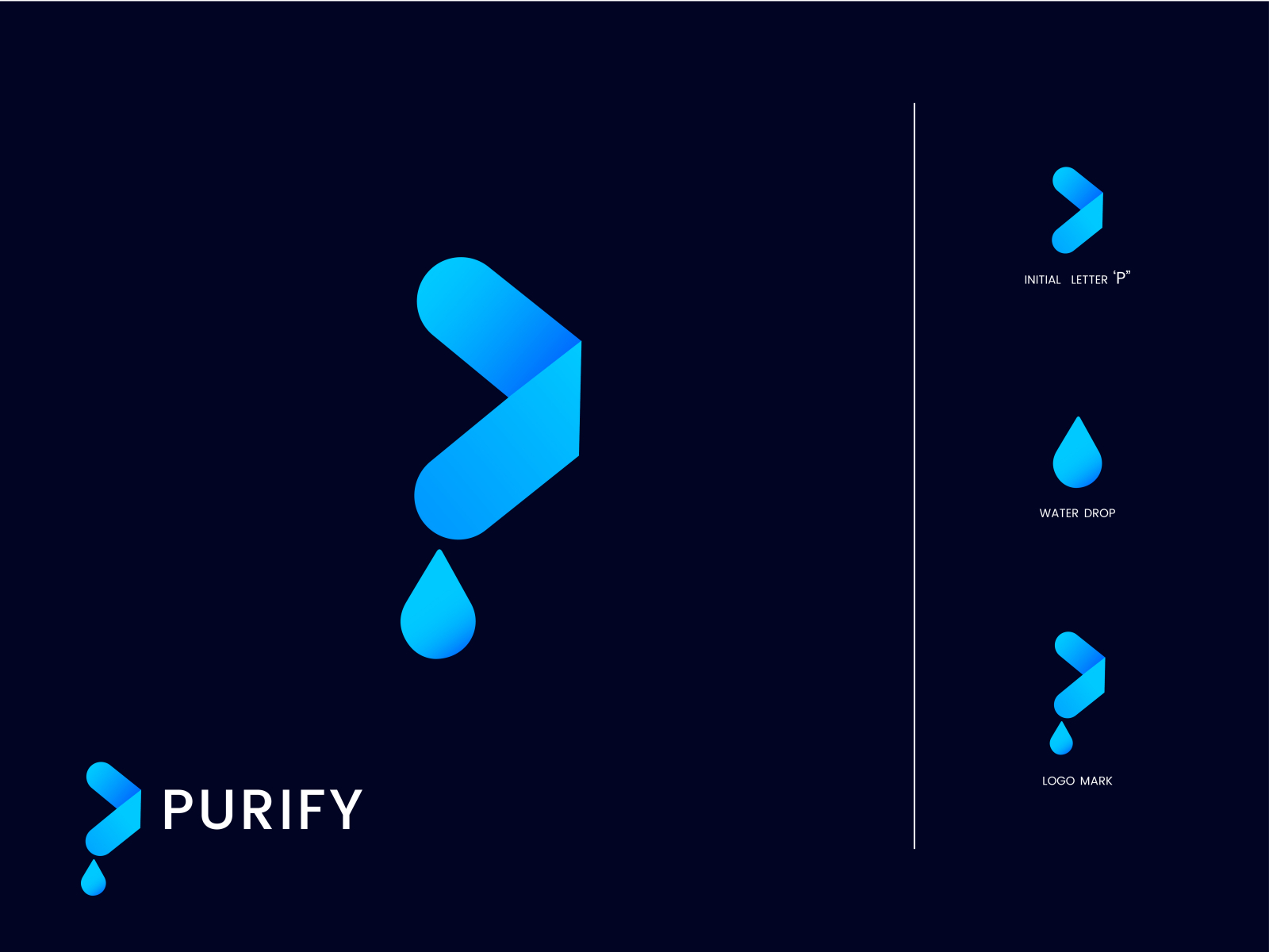 Purify Logo concept II Initial Letter P, UNUSED by Shakil Rehan on Dribbble